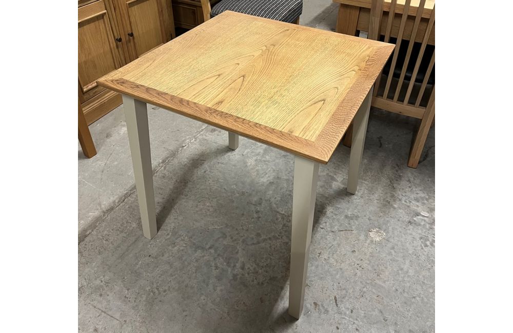 Oak Painted Dining Table & two Chairs